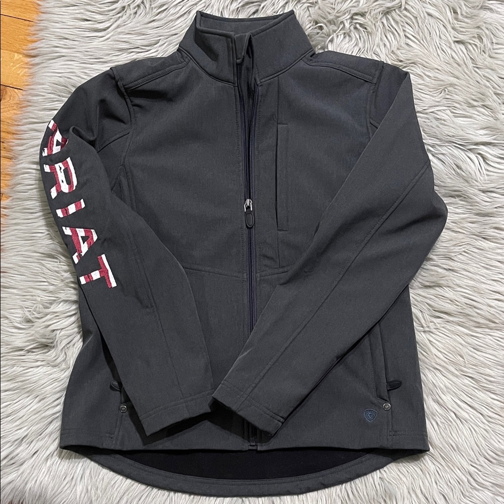 Ariat Charcoal Softshell Jacket with Red Accents - image 1